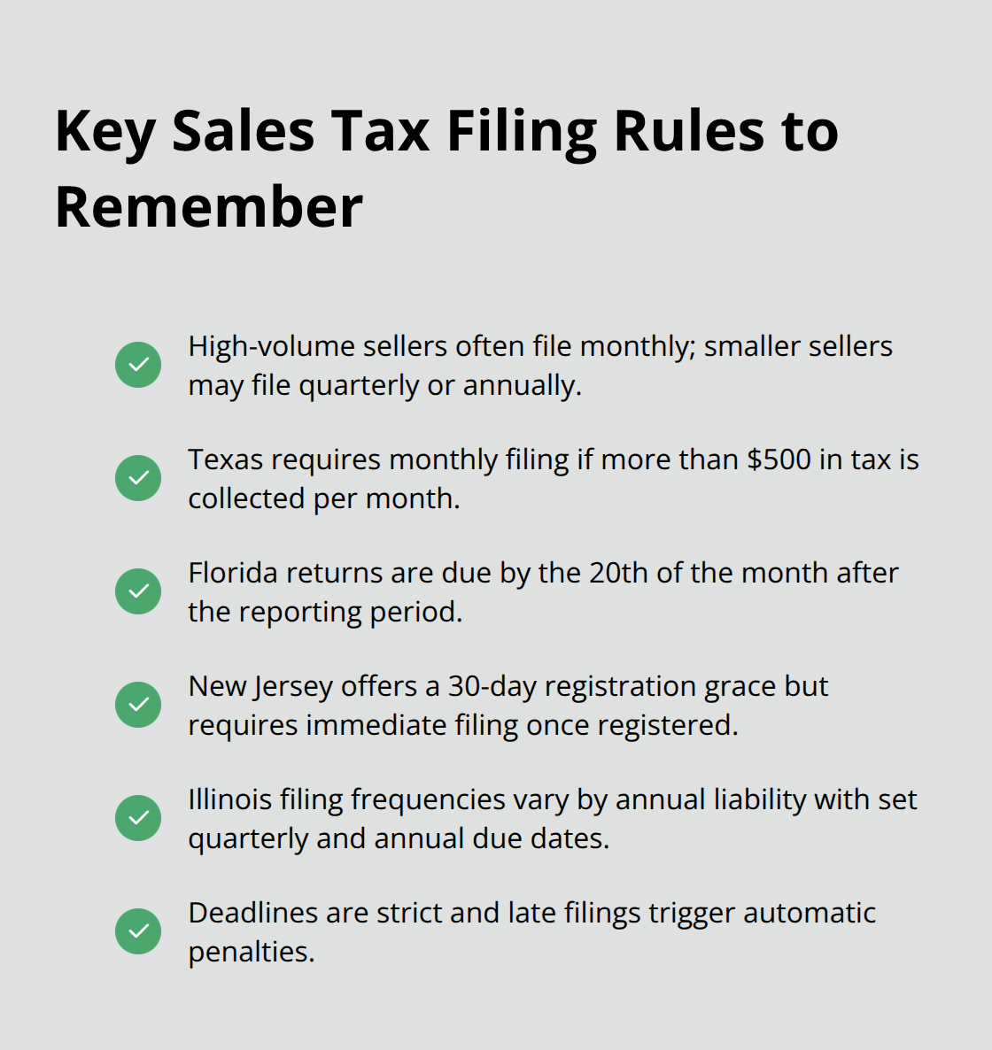Essential U.S. sales tax filing deadlines and frequency rules for ecommerce businesses - ecommerce sales tax compliance