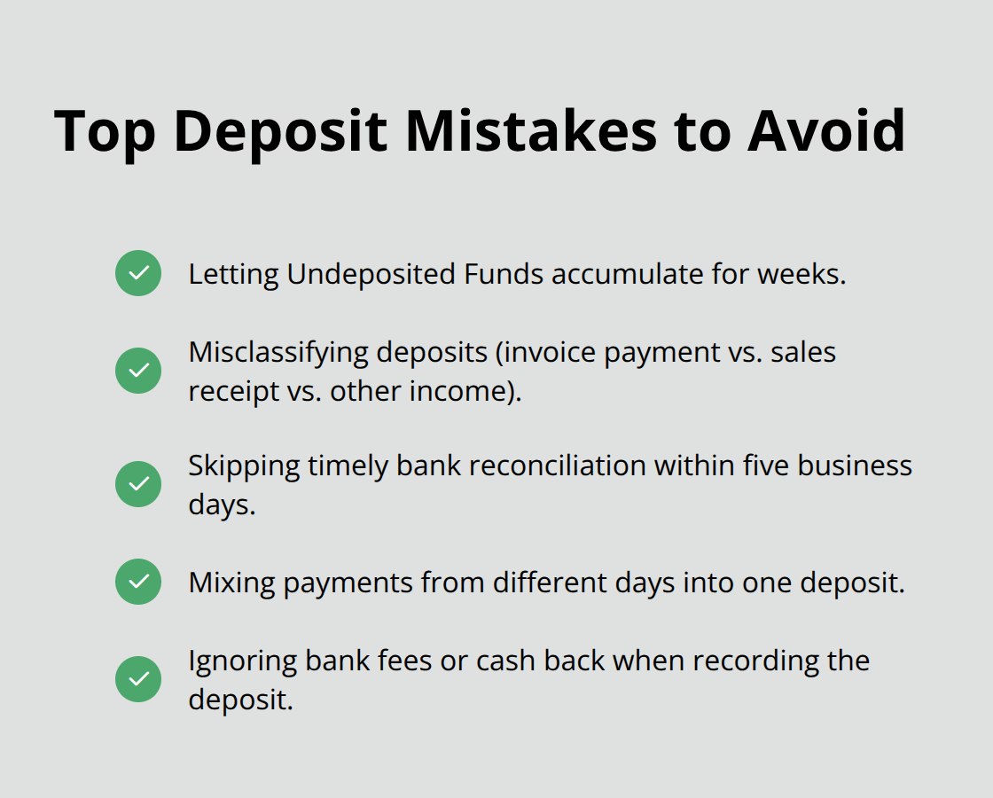 Checklist of common QuickBooks Online deposit errors and pitfalls to avoid - entering deposits in quickbooks online