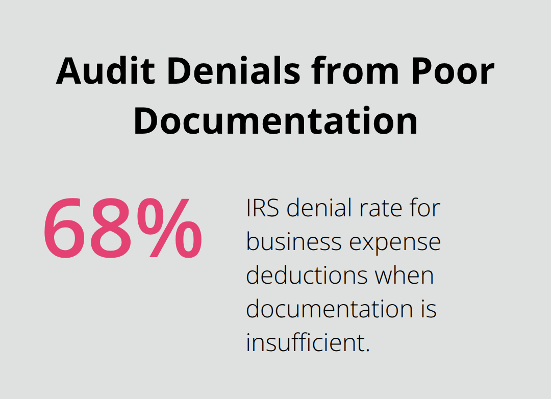 Percentage of business expense deductions denied in audits due to lack of documentation. - tax compliance example